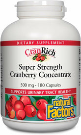 Natural Factors CranRich bottle front view for cranberry concentrate benefits.