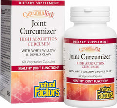 Natural Factors CurcuminRich Joint Curcumizer bottle with 60 capsules for daily joint support.
