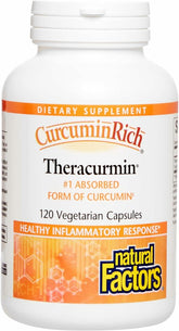 Natural Factors CurcuminRich Theracurmin bottle for easy daily wellness support.