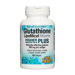 Natural Factors Glutathione LipoMicel Matrix bottle front showing packaging and branding for daily antioxidant support