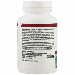 Natural Factors GrapeSeedRich capsules closeup highlights convenient vegetarian capsules.