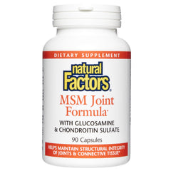 Natural Factors Joint MSM Formula bottle front for daily joint support.