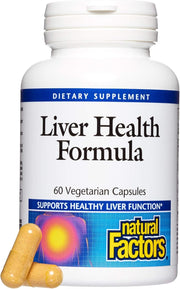 Natural Factors Liver Health Formula bottle pour for daily liver support.