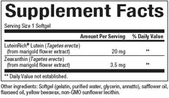 Closeup of Natural Factors Lutein 20mg softgel capsule texture.