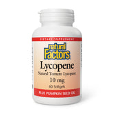 Natural Factors Lycopene softgels bottle front for daily antioxidant support