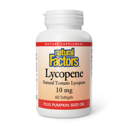 Natural Factors Lycopene softgels bottle front for daily antioxidant support