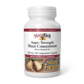 Natural Factors MacaRich bottle front with high-potency maca and ginseng for sustained energy.