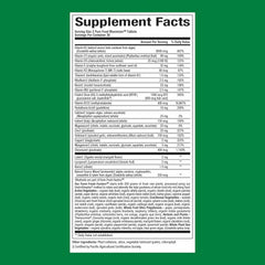 Natural Factors Men's Multivitamin bottle back with ingredient highlights for informed daily nutrition