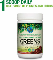 Natural Factors Organic Greens being poured into a glass for convenient use