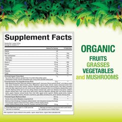 Natural Factors Organic Greens powder with scoop ready to blend