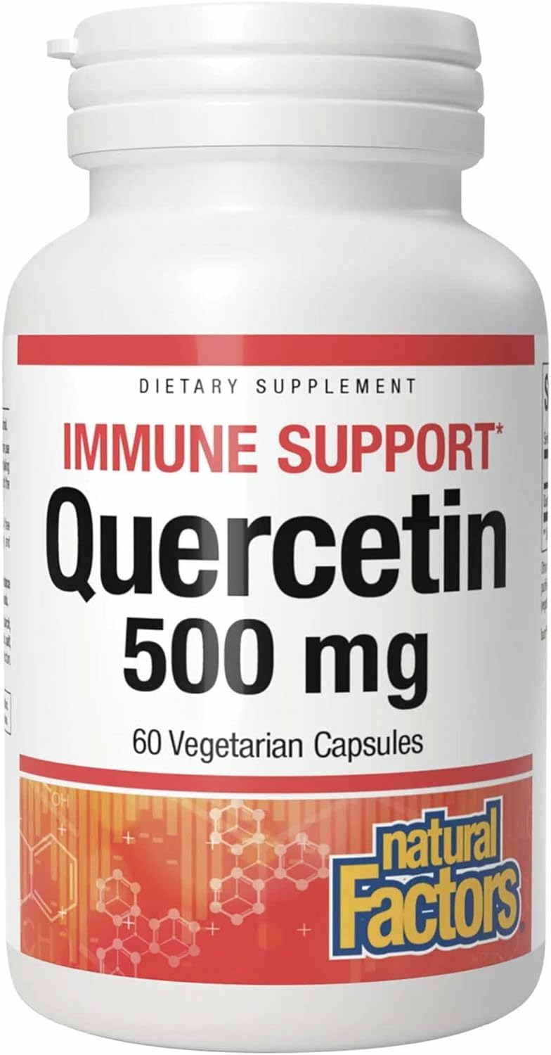 Natural Factors Quercetin bottle front view promotes immune and respiratory health