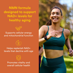 Natural Factors Regenerlife NMN capsules close-up for convenient vegetarian use.