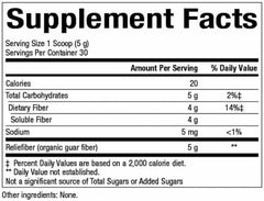Natural Factors Reliefiber being poured into a glass for easy mixing.