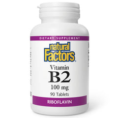 Natural Factors Riboflavin 100mg bottle for daily energy support and metabolism.