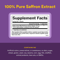 Natural Factors Saffron origin Spanish source.
