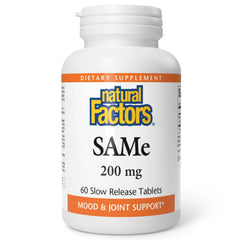 Natural Factors SAMe 200 mg bottle front view showing mood support potential