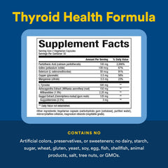 Natural Factors Thyroid Health Formula label detail showcasing organic farming claims.