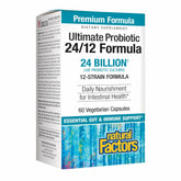 Natural Factors Ultimate Probiotic 24/12 bottle supports daily gut balance and immune health.