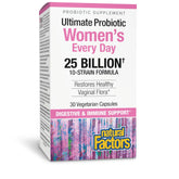 Natural Factors Ultimate Probiotic Women's Every Day bottle front supports daily gut balance.