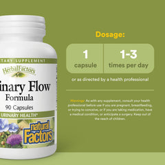 Natural Factors Urinary Flow bottle highlighting juniper berry extract benefits.