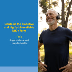 Natural Factors Vitamin K2 capsules close-up, easy-to-swallow for bone and vascular health