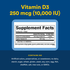 Natural Factors Vitamina D3 10000IU: enfoque en el sistema inmune diario.