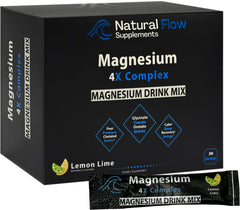 Natural Flow Magnesium Powder Lemon Lime pour shows a refreshing, sugar-free drink option for evenings.