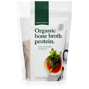 Natural Force bone broth protein powder bottle, a protein-rich base for soups and meals.