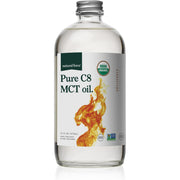 Natural Force Organic Pure C8 MCT Oil bottle on kitchen counter, ideal for keto coffee
