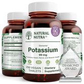 Natural Nutra elemental potassium gluconate bottle supports daily energy and nerve function