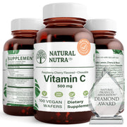 Natural Nutra Vitamin C bottle in amber glass for purity and daily immune support