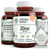 Natural Nutra Zinc Gluconate 50mg bottle front view for immune support
