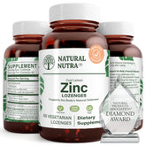 Natural Nutra Zinc Lozenges Lemon bottle with tangy flavor for daily immune support