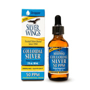 Natural Path Silver Wings Colloidal Silver 50ppm bottle front, high-strength formulation.