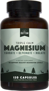 Natural Rhythm Triple Calm Magnesium 150mg bottle with capsules for daily use