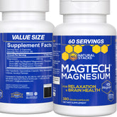 Natural Stacks MagTech bottle front showing 180 capsules for daily relaxation and cognitive support
