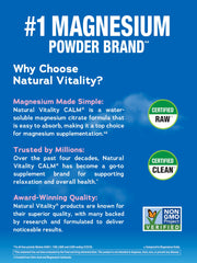 Natural Vitality CALM gluten-free vegan label on packaging.