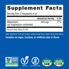 Natural Vitality CALM orange bottle label close-up.