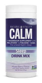 Natural Vitality Calmful Sleep bottle shows mixed berry flavor for easier bedtime.