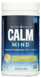 Natural Vitality Honey Chamomile Calm Mind bottle front for a relaxing evening ritual.