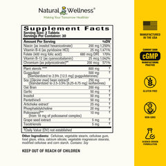 Natural Wellness ingredient blend image highlighting herbs and vitamins for balance.