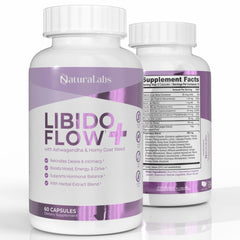 Naturalabs Libido Flow bottle front showing premium herbal wellness for women