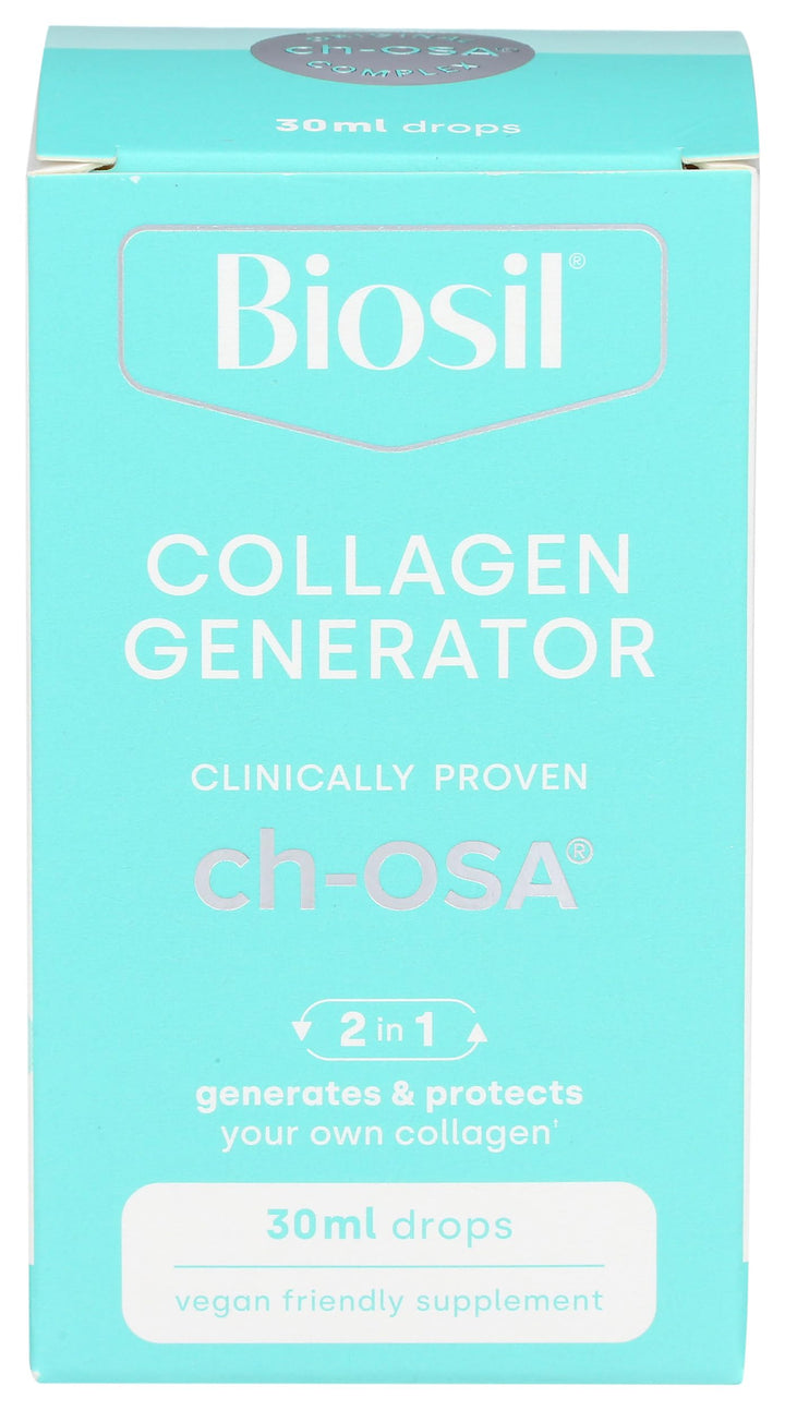 BioSil by Natural Factors bottle close-up for beauty and bone support.