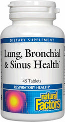 Natural Factors Lung health tablets bottle for daily breathing support