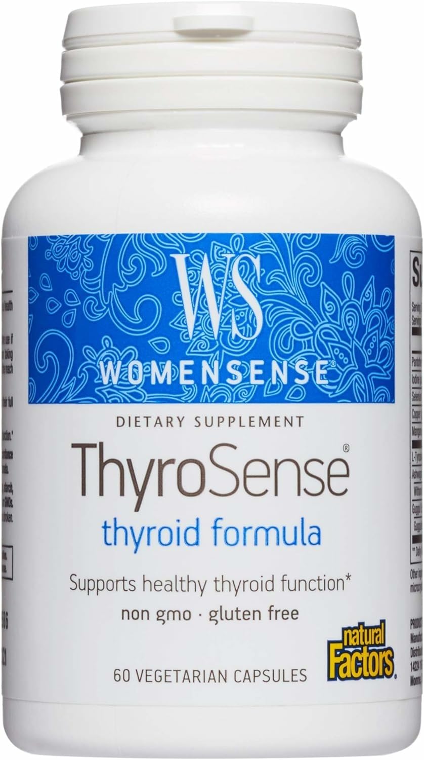 Natural Factors ThyroSense bottle front for quick ingredient checks and brand recognition.