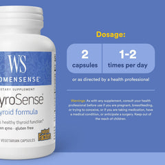 Natural Factors ThyroSense label highlights essential minerals and amino acids for metabolism support.
