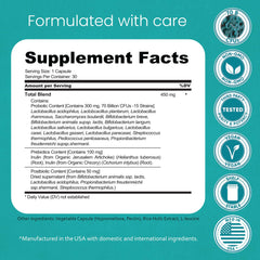 NaturaLife Labs Probiotics capsules highlighting 15 strains for broad-spectrum daily support.