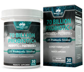 NaturaLife Labs Probiotics bottle showing 70 billion CFU for daily use.