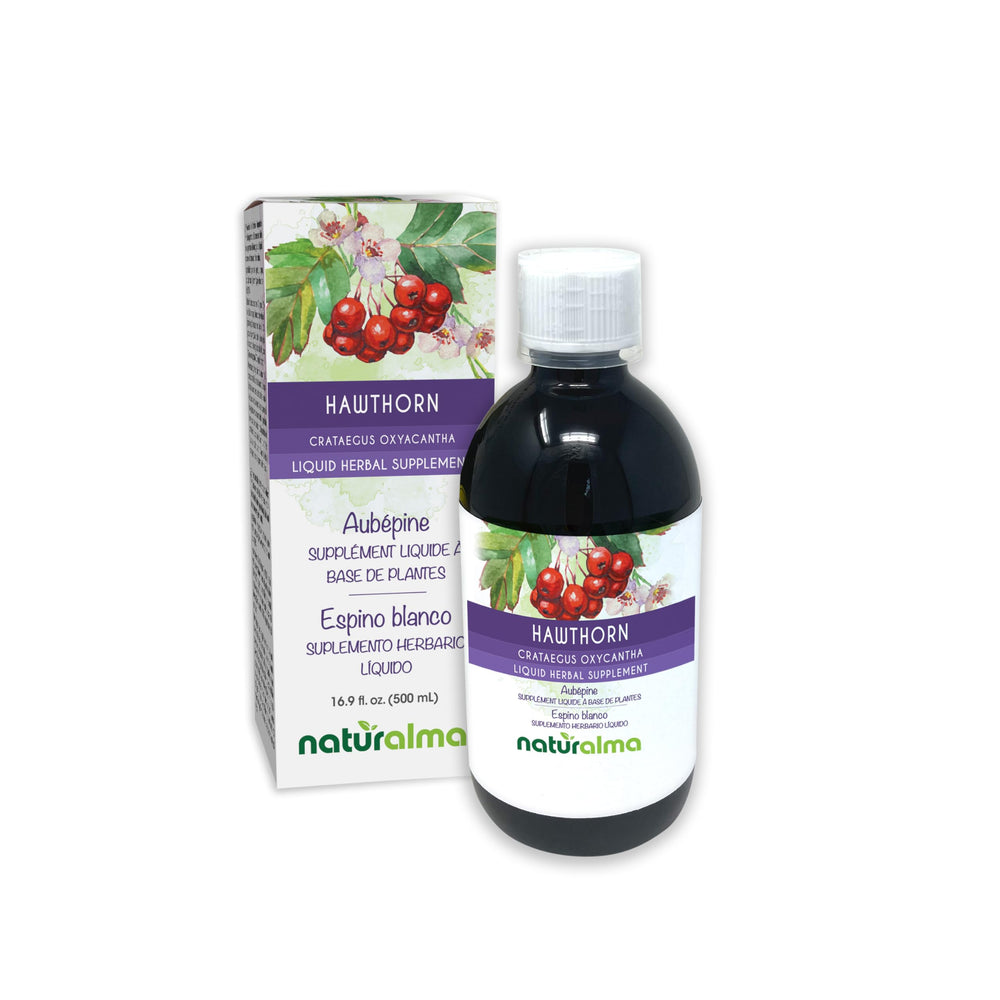 Naturalma Hawthorn tincture bottle front view, alcohol-free wellness support.