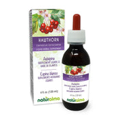 Naturalma Hawthorn tincture bottle pour demonstrates easy dosing for daily use.